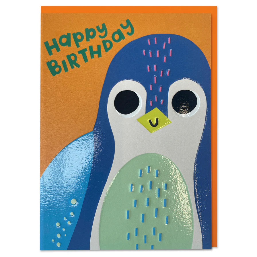 Raspberry Blossom Happy Birthday: Penguin