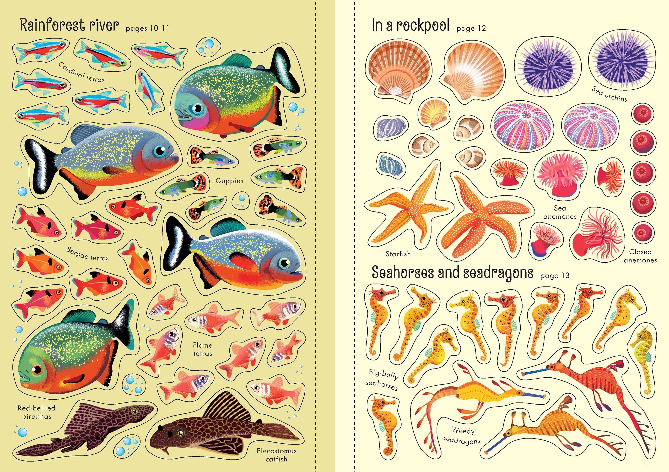 Usborne Little First Stickers: Aquarium