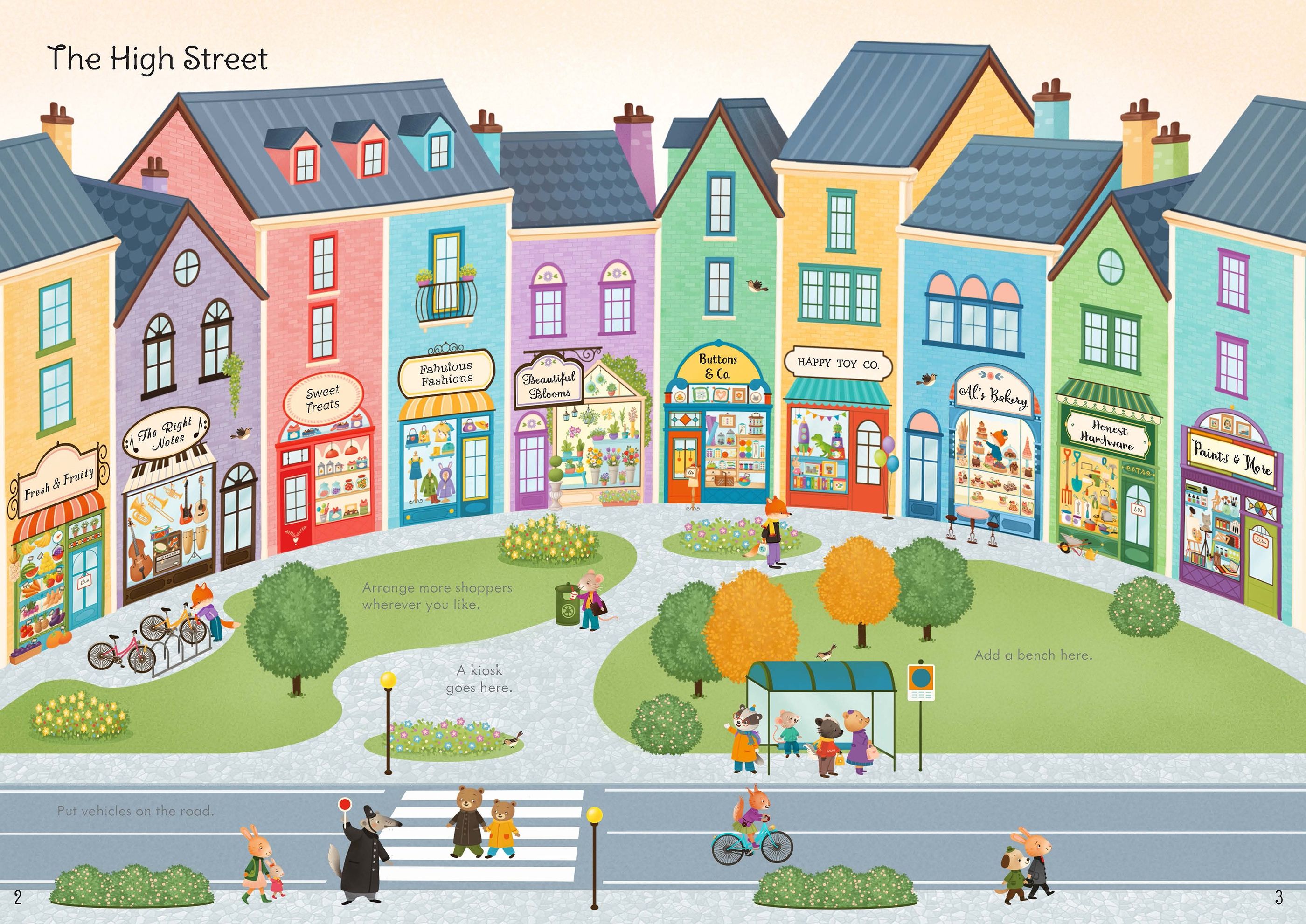 Usborne Little First Stickers: Shops