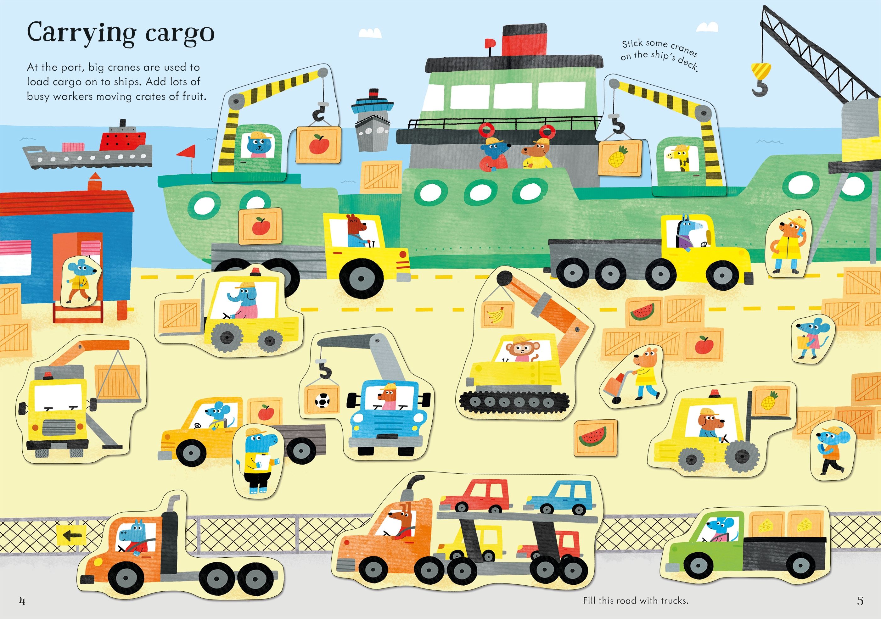 Usborne Little First Stickers: Diggers and Cranes