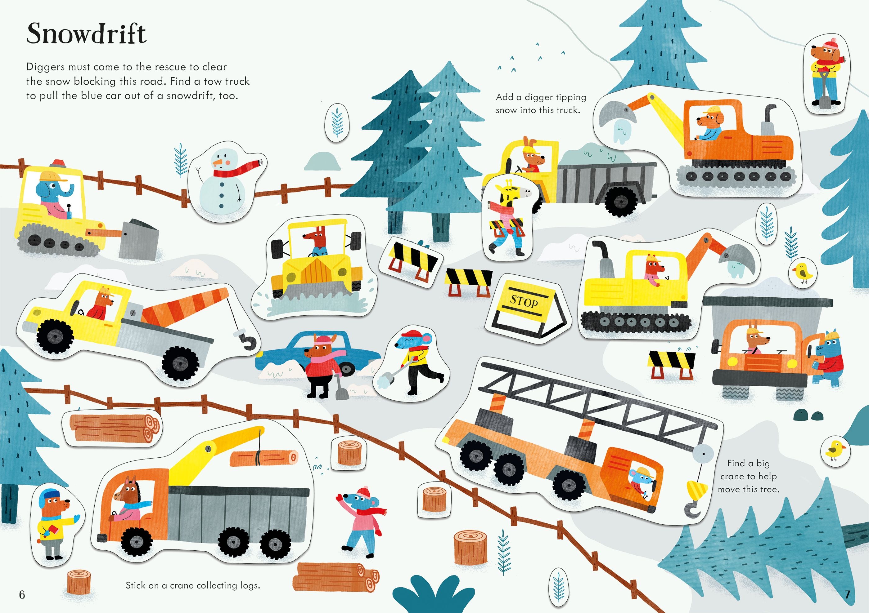 Usborne Little First Stickers: Diggers and Cranes