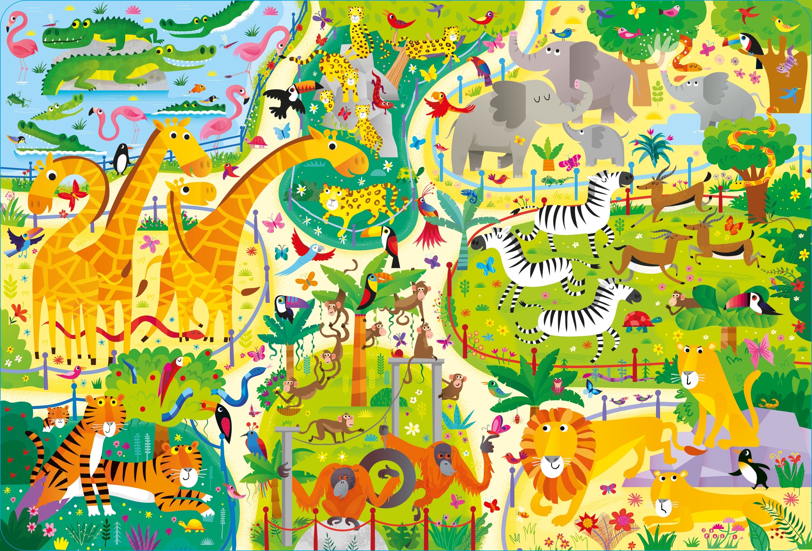 Usborne Book and Jigsaw: At the Zoo