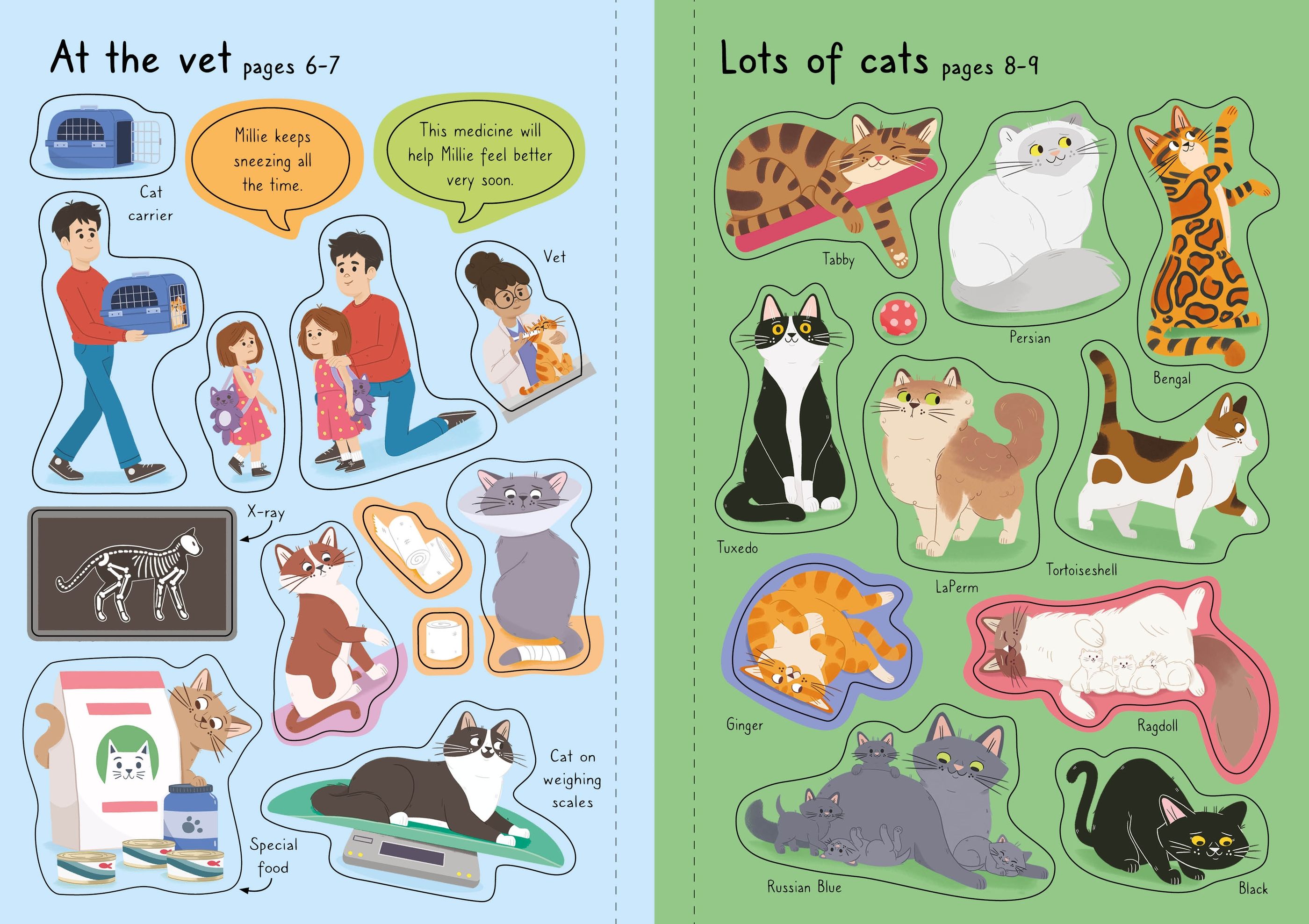 Usborne Little First Stickers Cats and Kittens