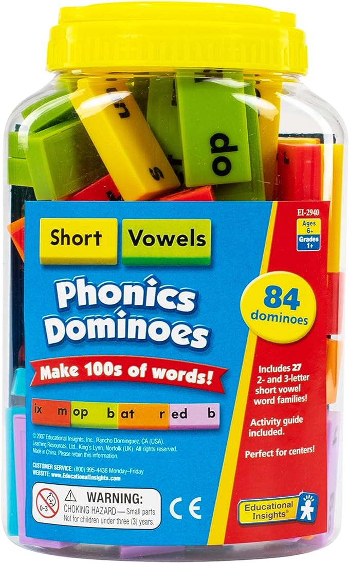 Educational Insights Phonics Dominoes Short Vowels