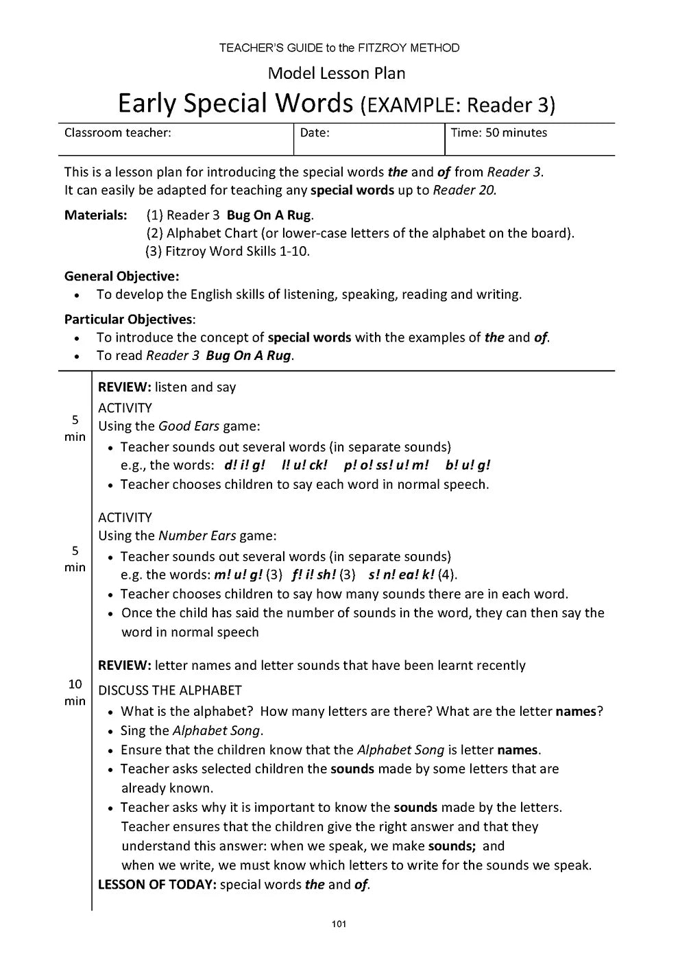 Fitzroy Teacher's Guide