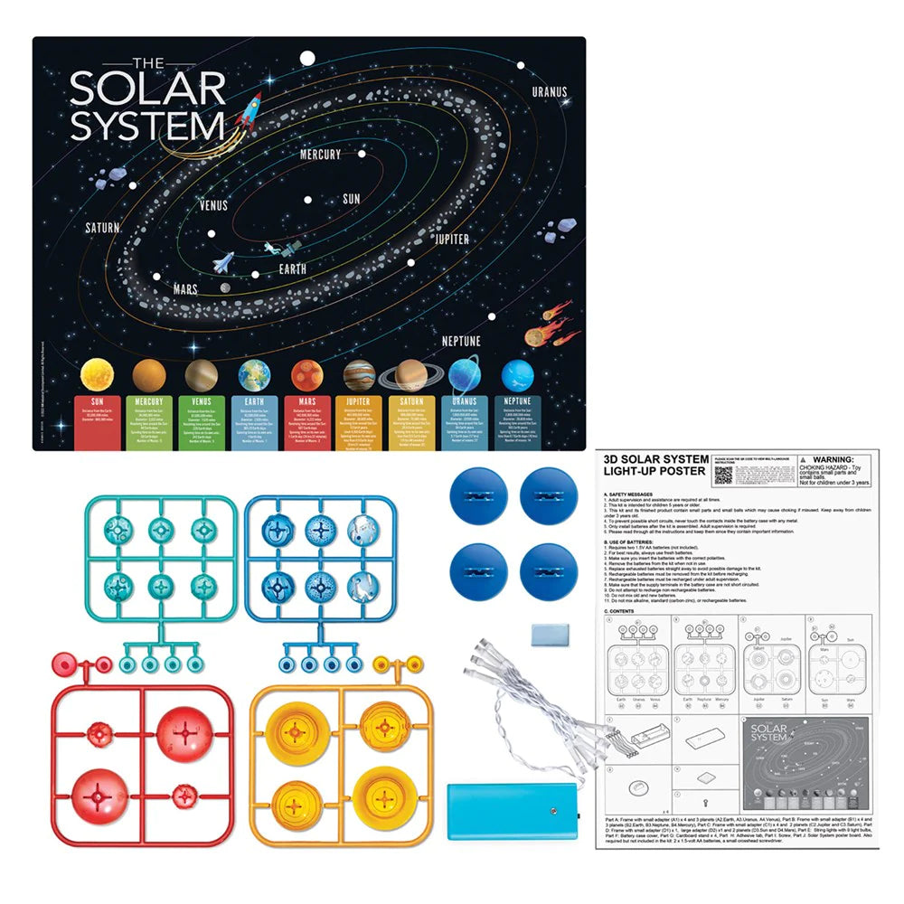 4M KidzLabs 3D Solar System Light-Up Poster