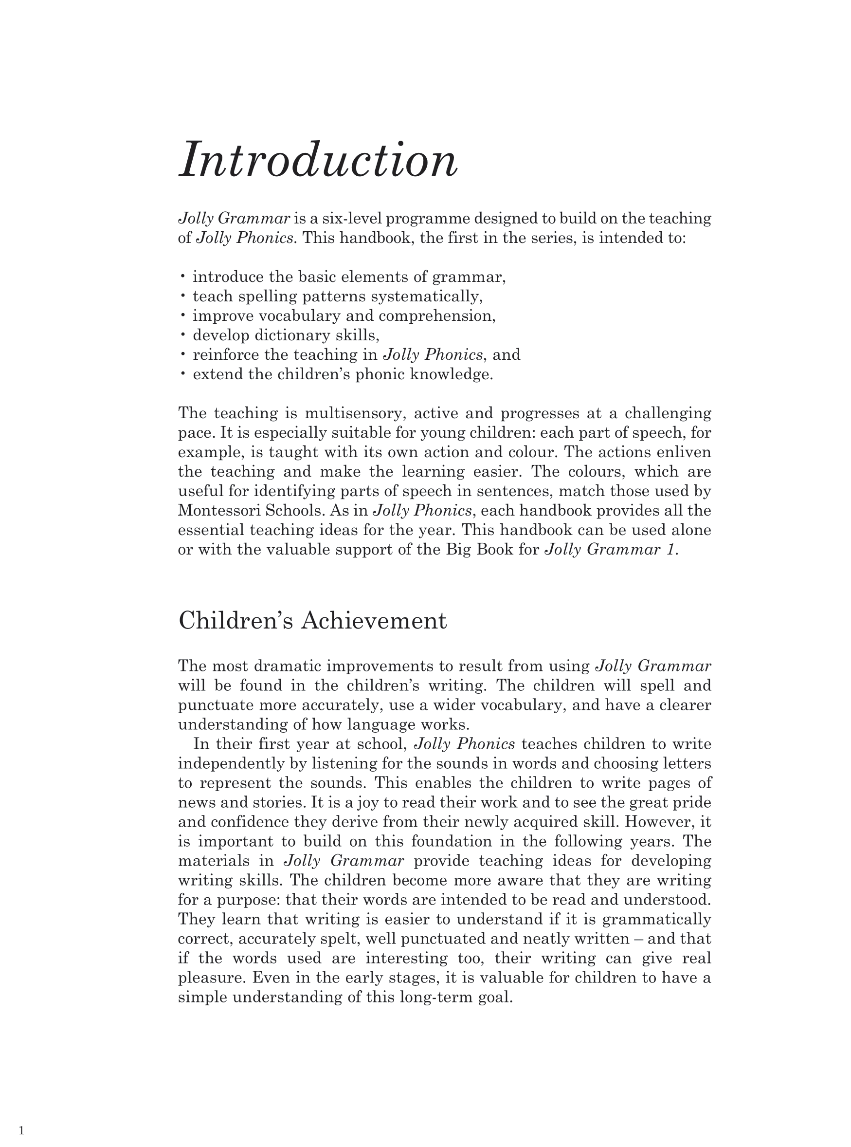 Jolly Grammar Handbook 1