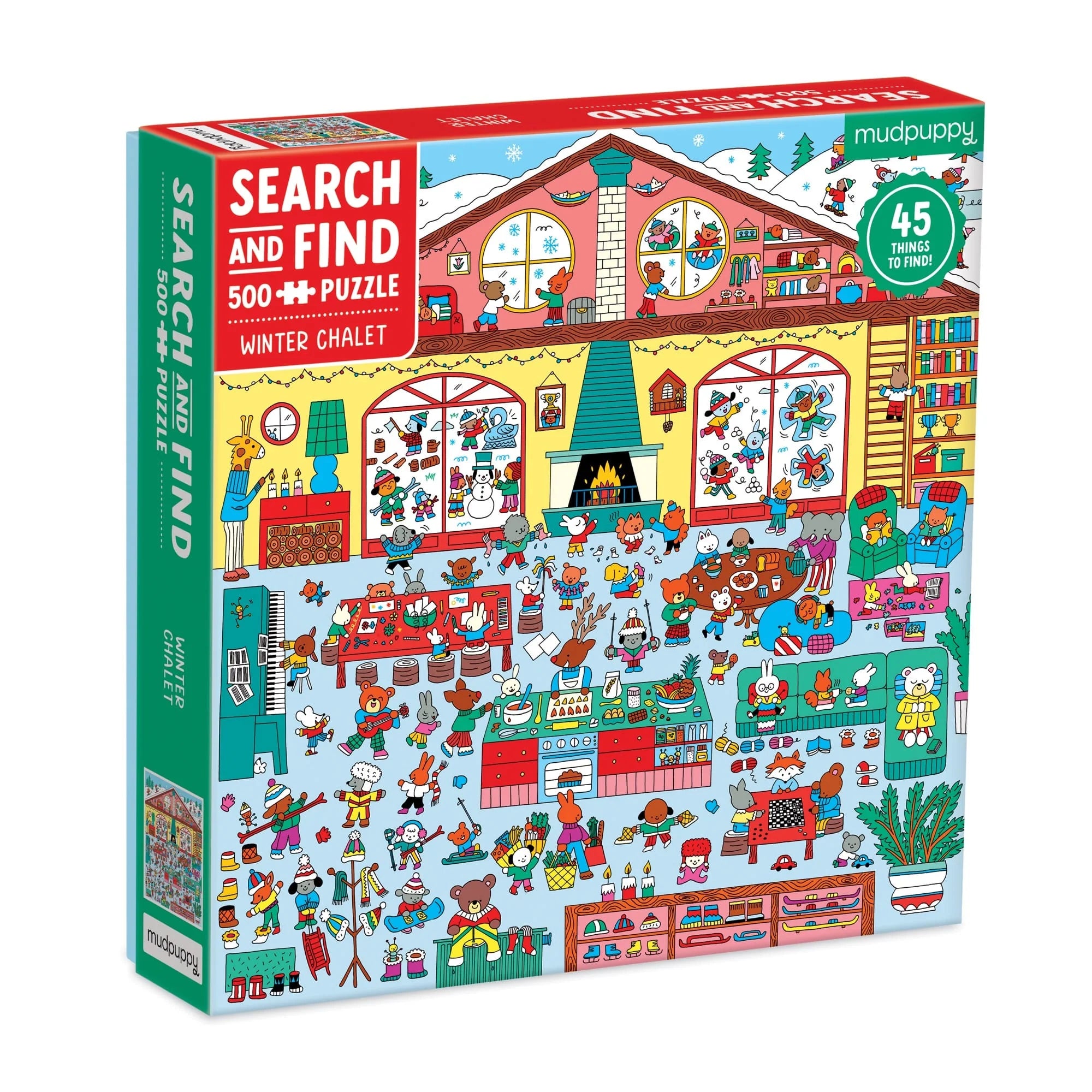 Mudpuppy 500-Piece Search & Find Puzzle: Winter Chalet