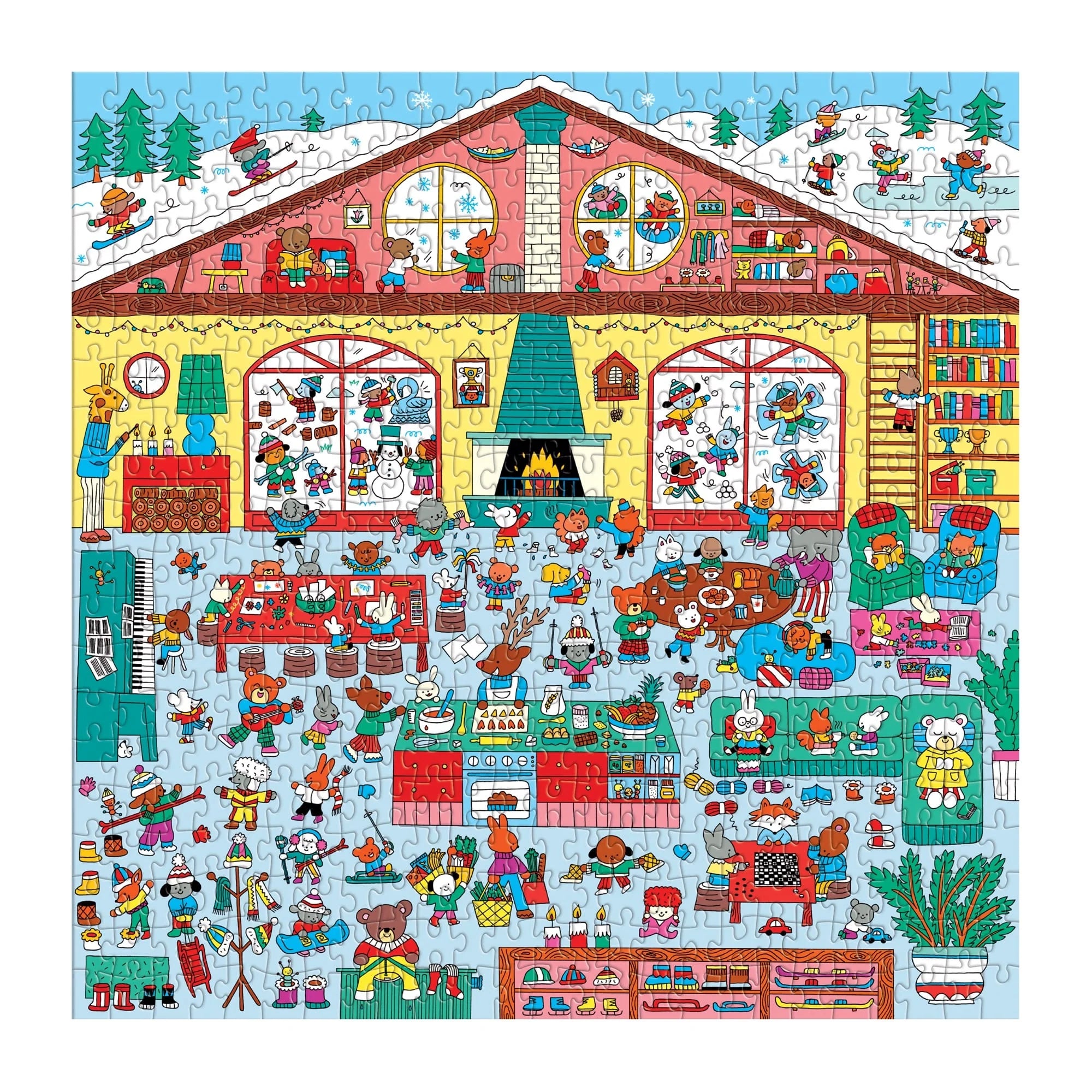 Mudpuppy 500-Piece Search & Find Puzzle: Winter Chalet