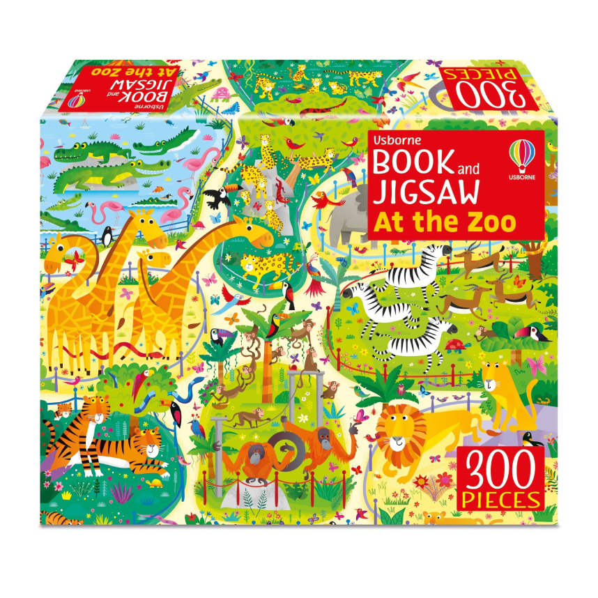 Usborne Book and Jigsaw: At the Zoo