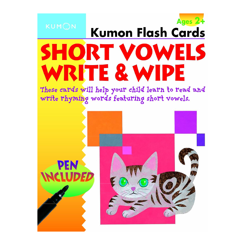 Kumon Flash Cards: Short Vowels Write & Wipe