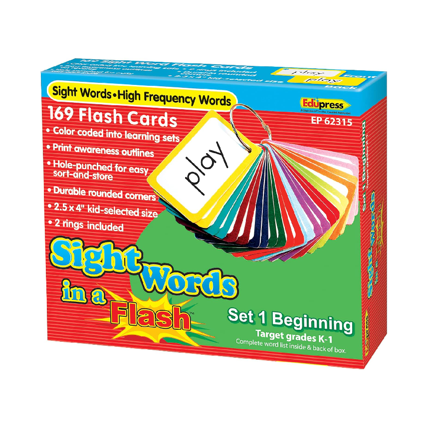 Edupress Sight Words In A Flash Cards: Set 1 Beginning Grades K-1