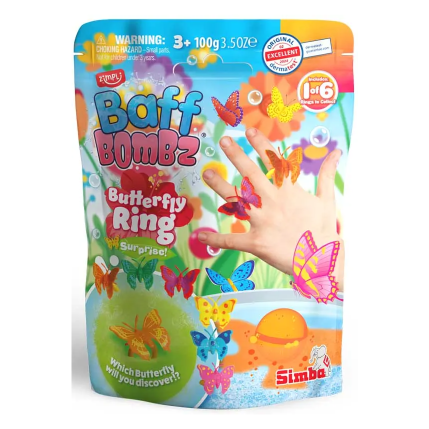 Zimpli Kids Baff Bombz: Surprise Butterfly Ring (100g)