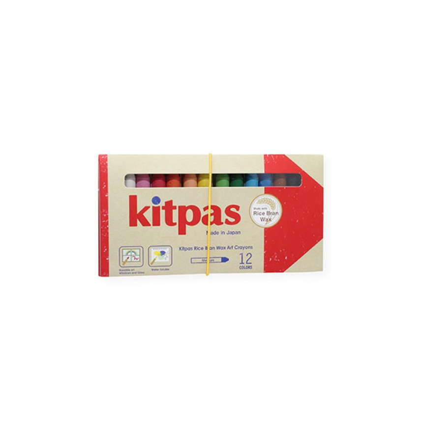 Kitpas Rice Bran Wax Art Crayons (12 Colours)