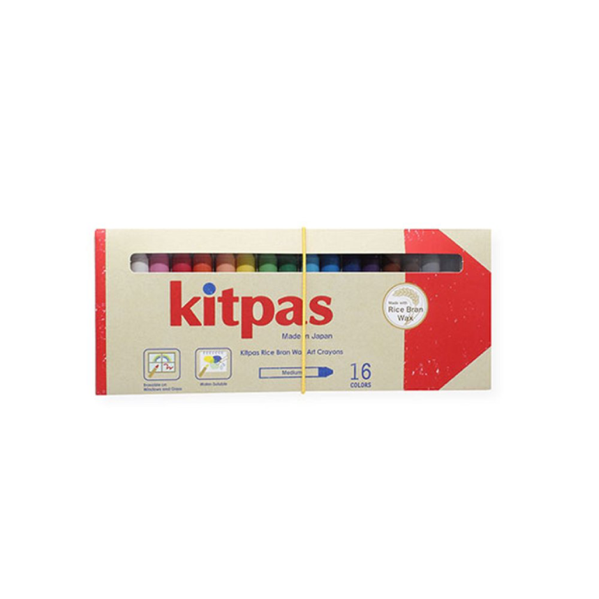 Kitpas Rice Bran Wax Art Crayons (16 Colours)