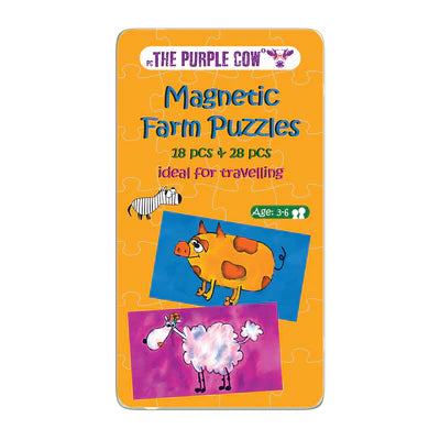 Purple Cow To Go Magnetic Travel Games - Farm Puzzles