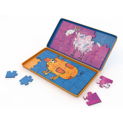 Purple Cow To Go Magnetic Travel Games - Farm Puzzles