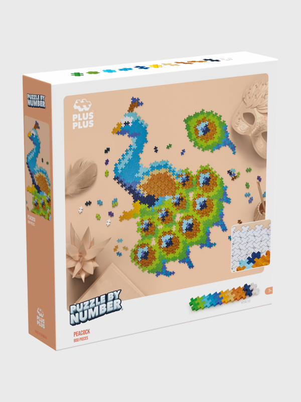 Plus-Plus Puzzle By Number Peacock 800pcs