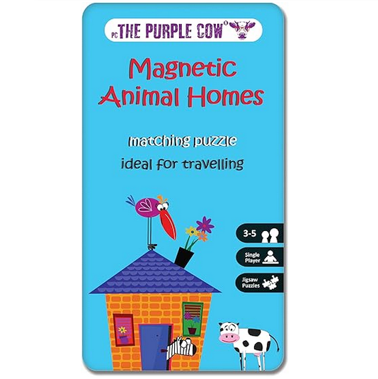 Purple Cow To Go Magnetic Travel Games - Animal Homes Matching Puzzle