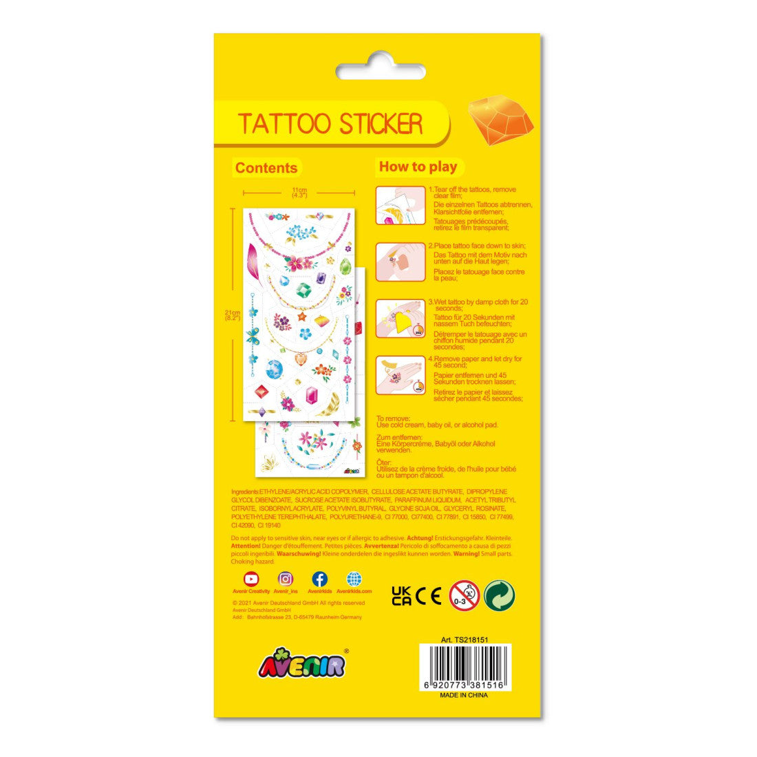 Avenir Tattoo Sticker - Jewelry
