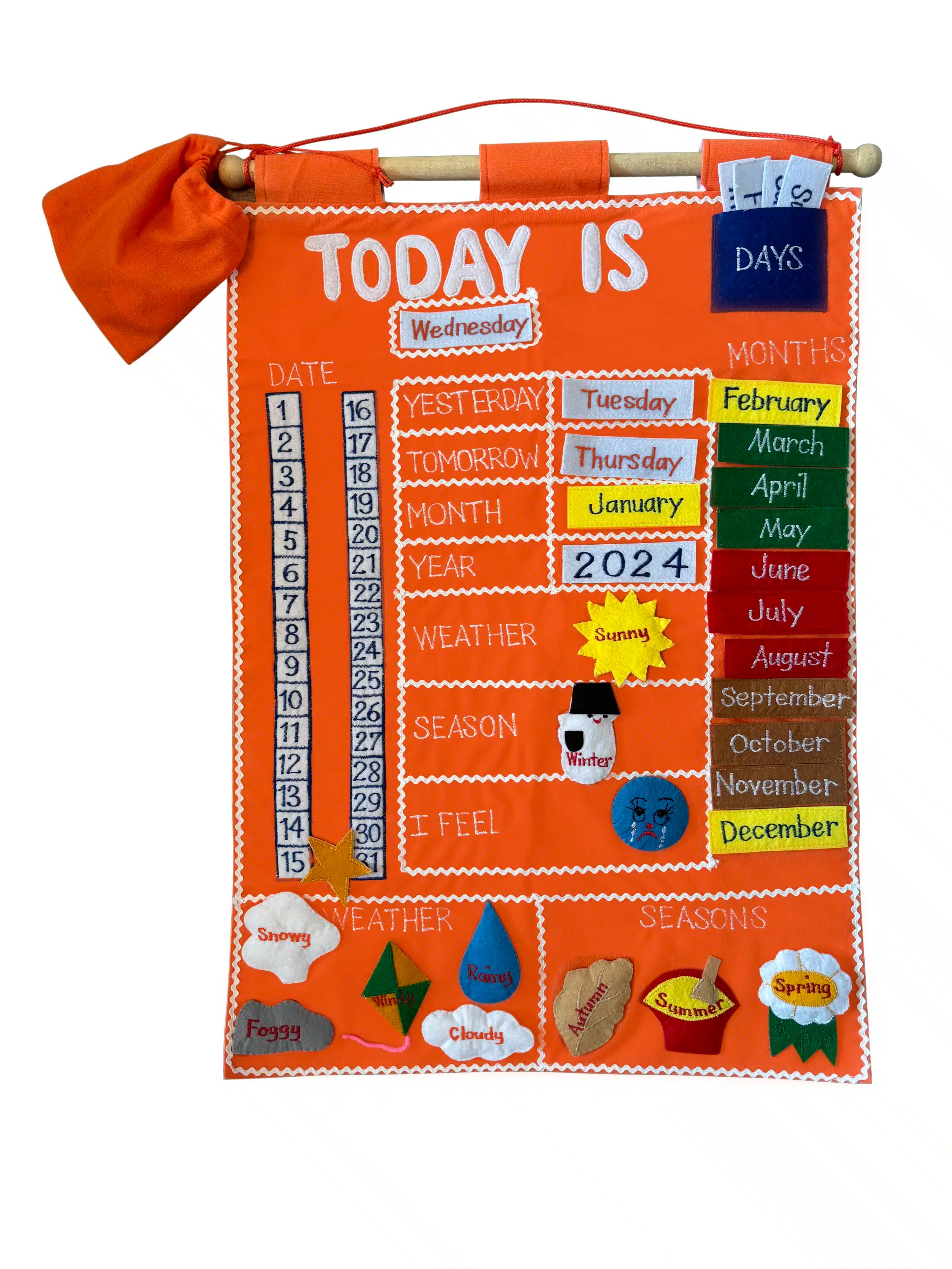 SmartMama Soft Play Fabric Wall Chart: Today Is Chart