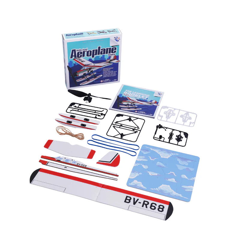 PLAYSTEM Rubber Band Aeroplane Seaplane STEM Kit, Costruisci E Fai Volare Il Tuo Idrovolante, Gioco Educativo Da 6 Anni