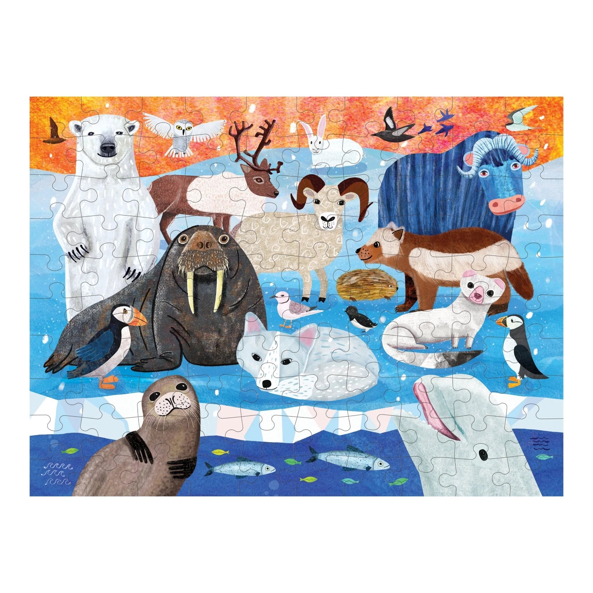 Mudpuppy 100 Piece Double-Sided Puzzle: Arctic Above & Below
