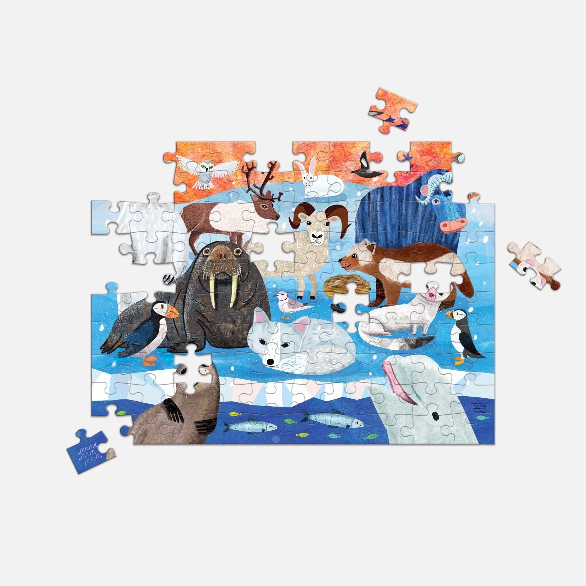 Mudpuppy 100 Piece Double-Sided Puzzle: Arctic Above & Below