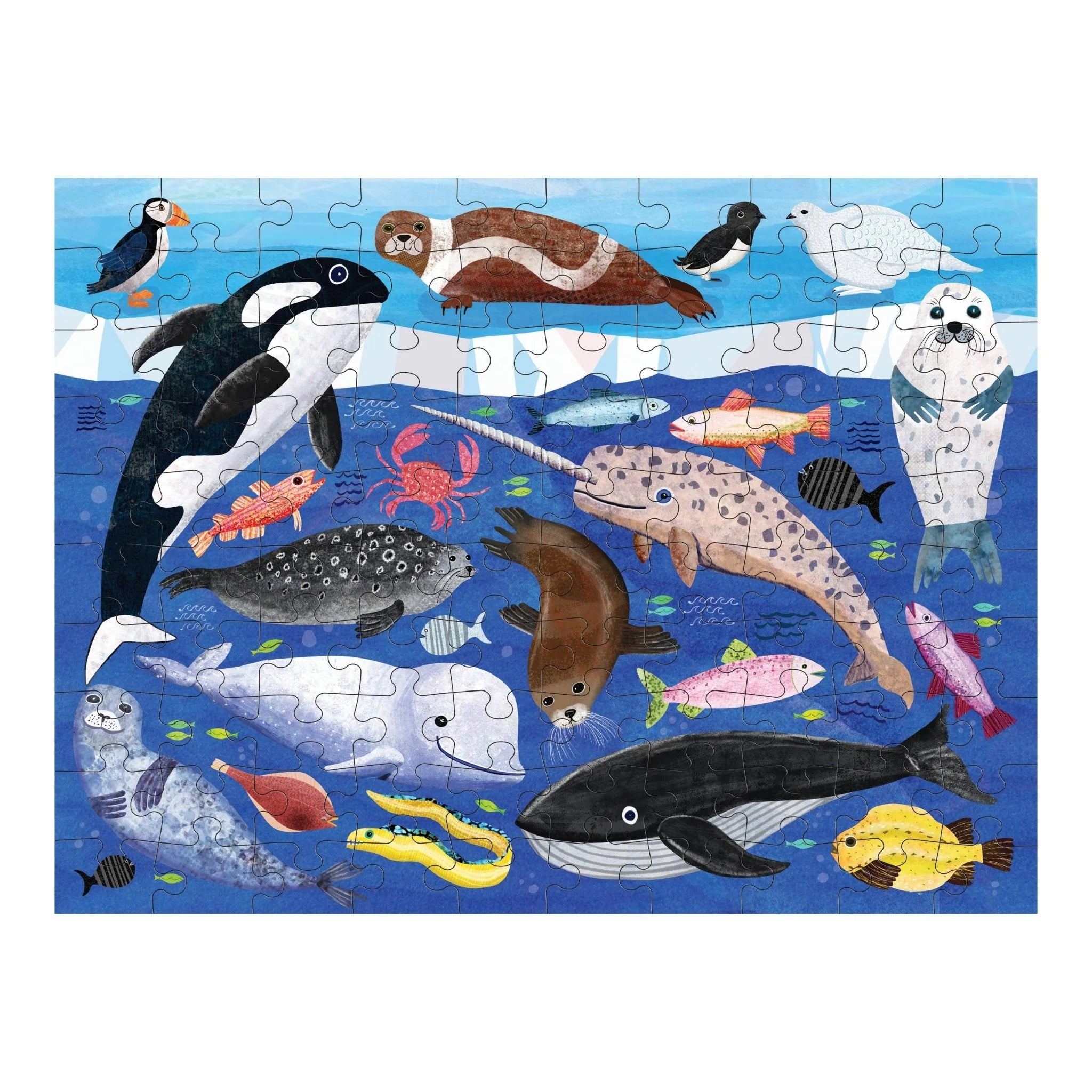 Mudpuppy 100 Piece Double-Sided Puzzle: Arctic Above & Below