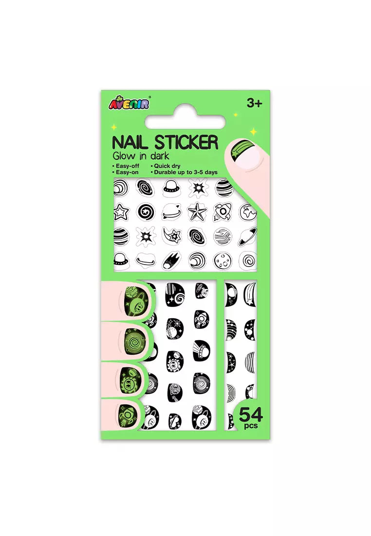 Avenir Small Nail Stickers - Space - Glow in the Dark