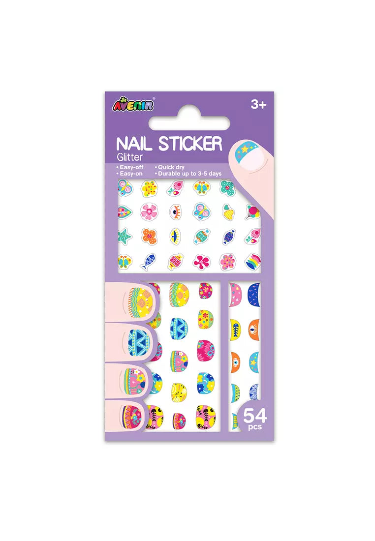 Avenir Small Nail Stickers - Flower - Glitter