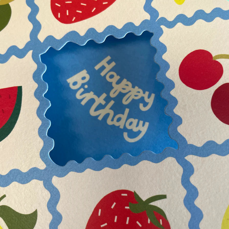 Raspberry Blossom Happy Birthday Fruit