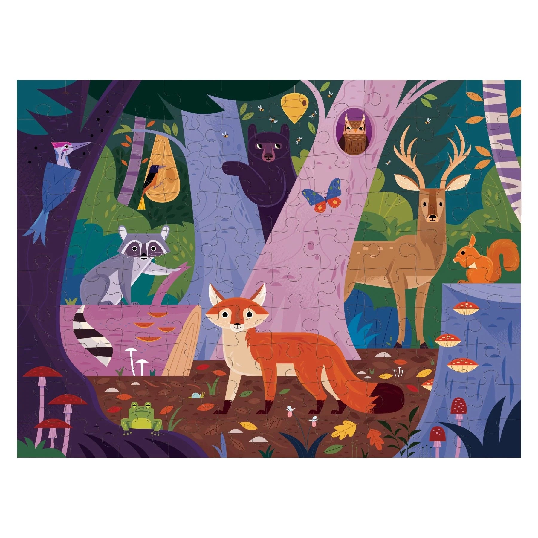 Mudpuppy 100 Piece Double-Sided Puzzle: Forest Above & Below