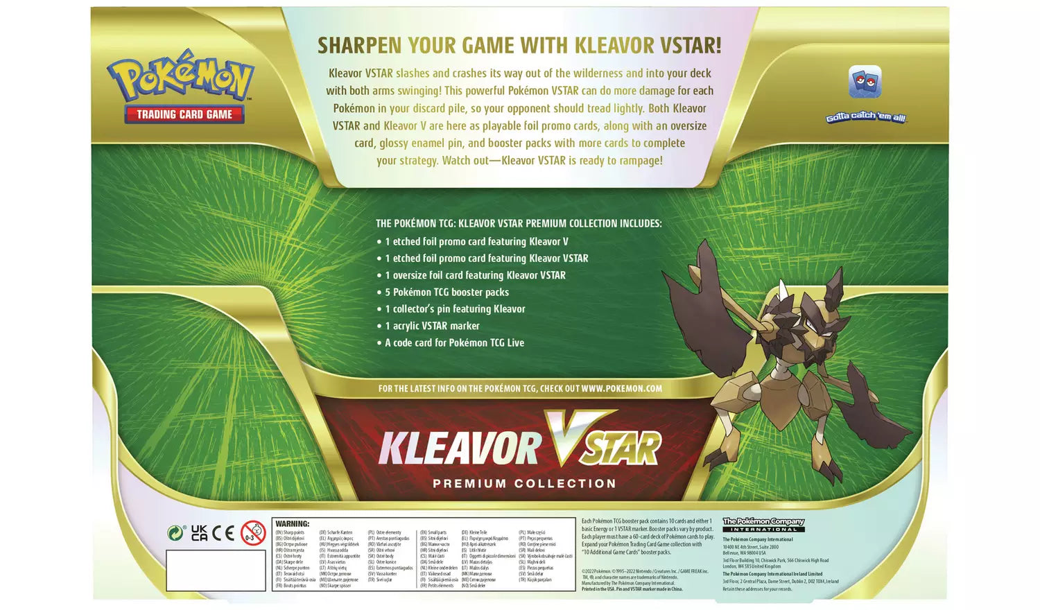 Pokemon TCG Kleavor VStar Premium Collection