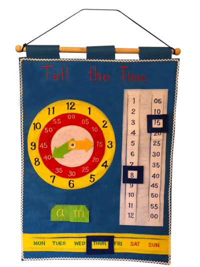 SmartMama Soft Play Fabric Wall Chart: Tell the Time Chart