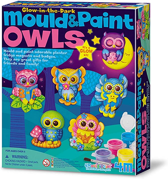 4M Mould & Paint Glow-In-The-Dark Owls
