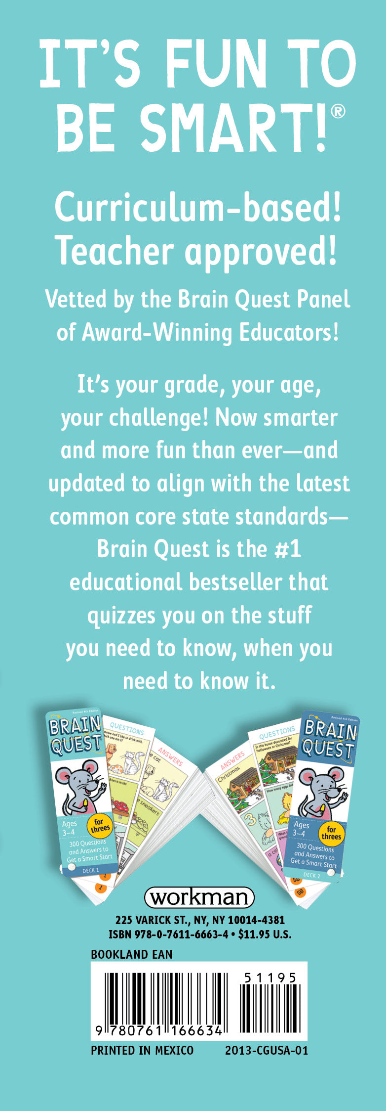 Brain Quest Smart Cards: For Threes (Ages 3-4)