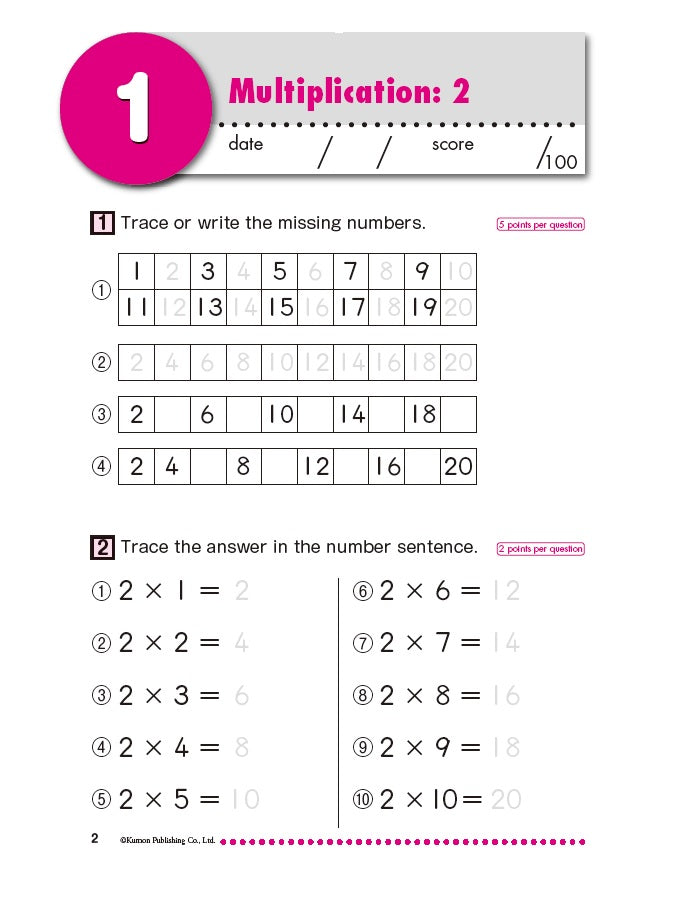 Kumon Focus On: Multiplication Numbers 1-10