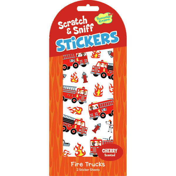 Peaceable Kingdom Cherry Fire Trucks Scratch & Sniff Stickers