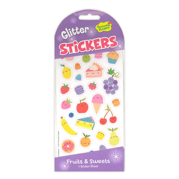Peaceable Kingdom Glitter Stickers: Fruits & Sweets