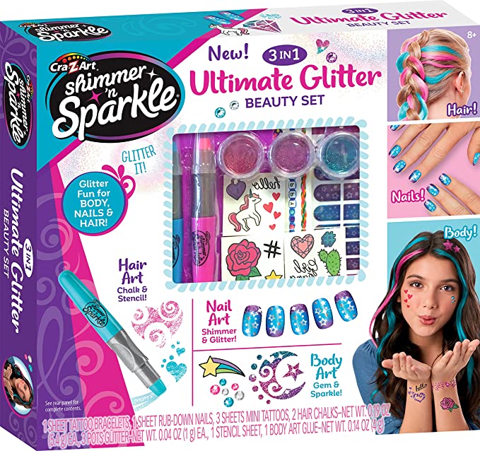 Cra-Z-Art Shimmer & Sparkle 3 in 1 Ultimate Glitter Beauty Set