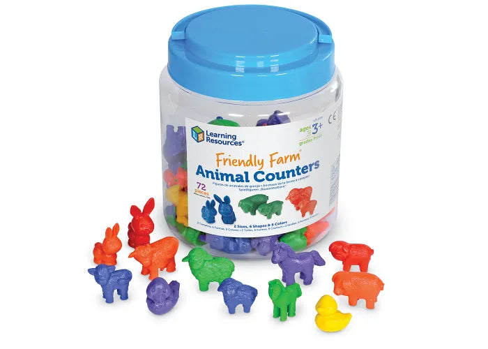Learning Resources Friendly Farm Animal Counters, Set of 72