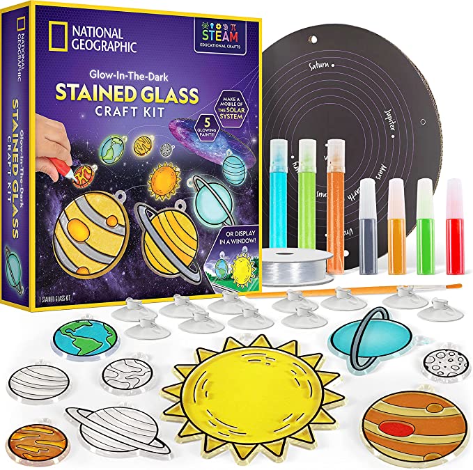 National Geographic Glow-In-The-Dark Stained Glass Craft Kit